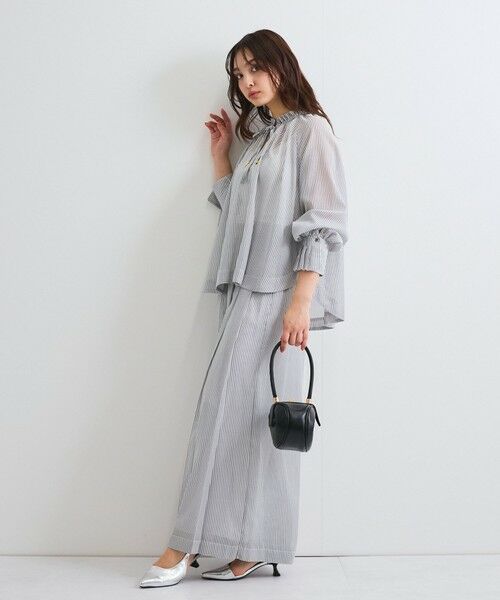 QUEENS COURT / クイーンズコート その他パンツ | シアーコードストライププリーツパンツ≪セットアップ対応/手洗い可能≫ | 詳細6