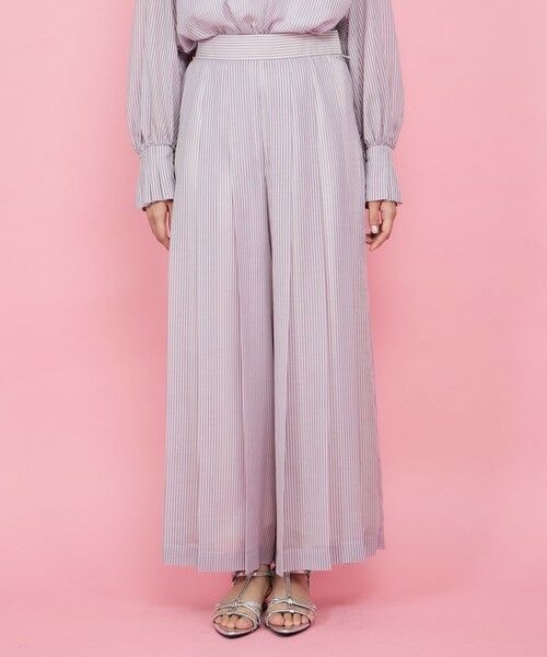 QUEENS COURT / クイーンズコート その他パンツ | シアーコードストライププリーツパンツ≪セットアップ対応/手洗い可能≫ | 詳細8