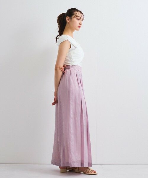 QUEENS COURT / クイーンズコート その他パンツ | シアーコードストライププリーツパンツ≪セットアップ対応/手洗い可能≫ | 詳細18