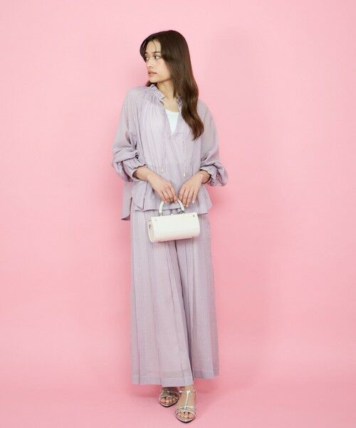 QUEENS COURT / クイーンズコート その他パンツ | シアーコードストライププリーツパンツ≪セットアップ対応/手洗い可能≫ | 詳細13