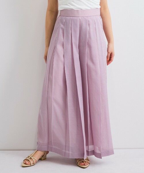 QUEENS COURT / クイーンズコート その他パンツ | シアーコードストライププリーツパンツ≪セットアップ対応/手洗い可能≫ | 詳細16