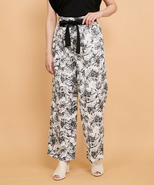 QUEENS COURT / クイーンズコート その他パンツ | ブッチャーフラワープリントパンツ≪洗濯機で洗える≫ | 詳細1