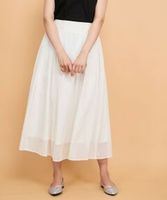 QUEENS COURT / クイーンズコート ミニ・ひざ丈スカート | シアーストライプスカート≪セットアップ対応/手洗い可能≫