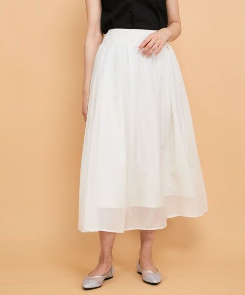 QUEENS COURT / クイーンズコート ミニ・ひざ丈スカート | シアーストライプスカート≪セットアップ対応/手洗い可能≫ | 詳細1