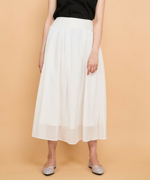 QUEENS COURT / クイーンズコート ミニ・ひざ丈スカート | シアーストライプスカート≪セットアップ対応/手洗い可能≫ | 詳細2