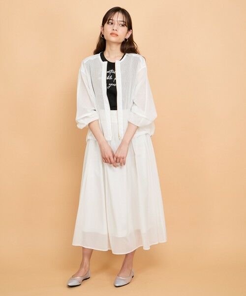 QUEENS COURT / クイーンズコート ミニ・ひざ丈スカート | シアーストライプスカート≪セットアップ対応/手洗い可能≫ | 詳細5