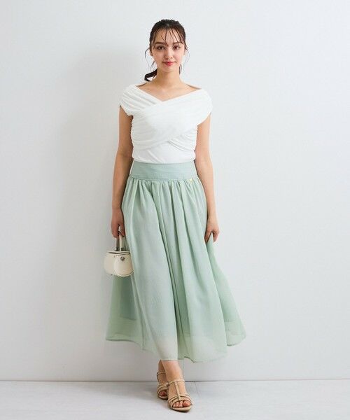 QUEENS COURT / クイーンズコート ミニ・ひざ丈スカート | シアーストライプスカート≪セットアップ対応/手洗い可能≫ | 詳細12