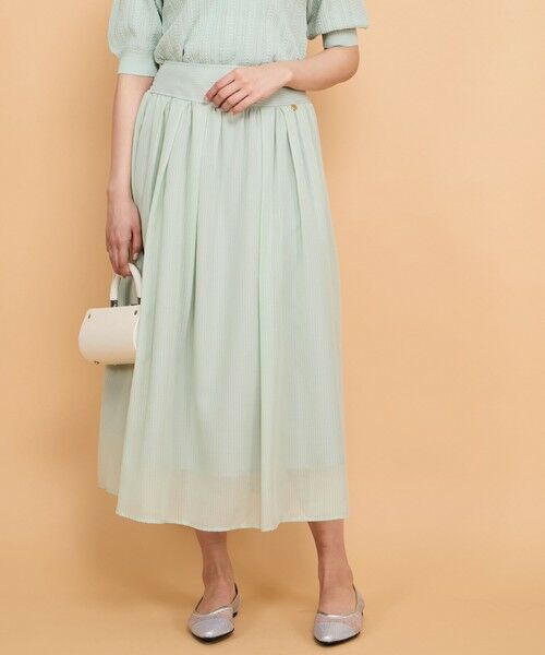 QUEENS COURT / クイーンズコート ミニ・ひざ丈スカート | シアーストライプスカート≪セットアップ対応/手洗い可能≫ | 詳細7