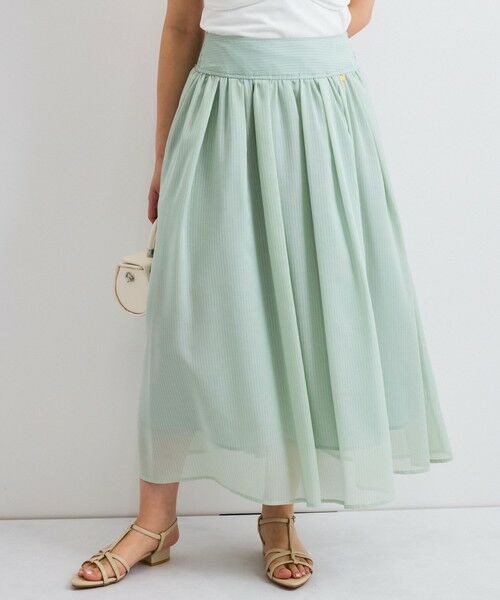 QUEENS COURT / クイーンズコート ミニ・ひざ丈スカート | シアーストライプスカート≪セットアップ対応/手洗い可能≫ | 詳細10