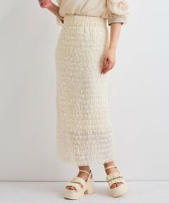 QUEENS COURT / クイーンズコート ミニ・ひざ丈スカート | シャーリングシフォンタイトスカート≪手洗い可能≫