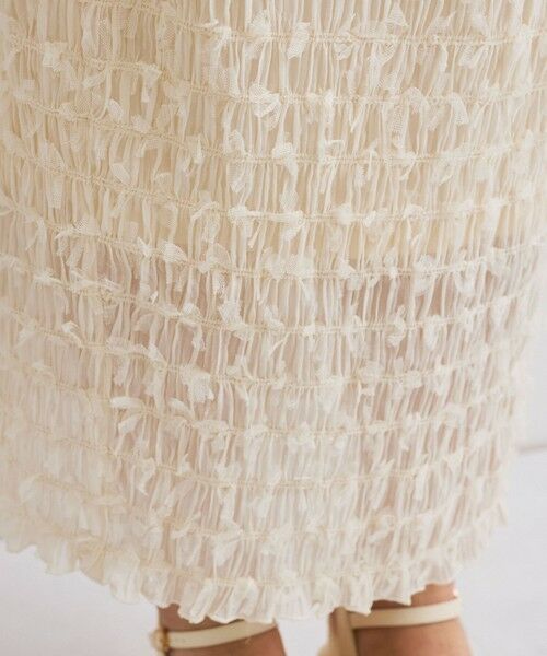 QUEENS COURT / クイーンズコート ミニ・ひざ丈スカート | シャーリングシフォンタイトスカート≪手洗い可能≫ | 詳細3