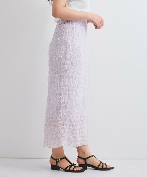 QUEENS COURT / クイーンズコート ミニ・ひざ丈スカート | シャーリングシフォンタイトスカート≪手洗い可能≫ | 詳細16