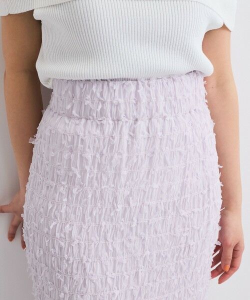 QUEENS COURT / クイーンズコート ミニ・ひざ丈スカート | シャーリングシフォンタイトスカート≪手洗い可能≫ | 詳細19