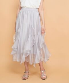 QUEENS COURT / クイーンズコート ミニ・ひざ丈スカート | シルキーオーガンジースカート≪手洗い可能≫