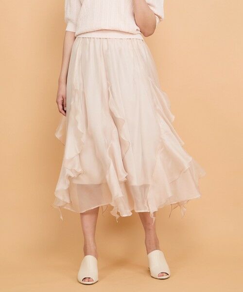 QUEENS COURT / クイーンズコート ミニ・ひざ丈スカート | シルキーオーガンジースカート≪手洗い可能≫ | 詳細5