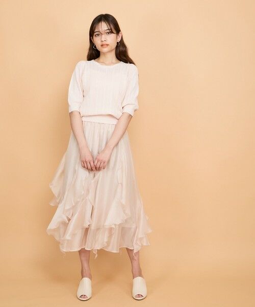 QUEENS COURT / クイーンズコート ミニ・ひざ丈スカート | シルキーオーガンジースカート≪手洗い可能≫ | 詳細7