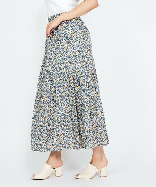 QUEENS COURT / クイーンズコート ミニ・ひざ丈スカート | フルーツMIXプリントアシメティアードスカート≪手洗い可能≫ | 詳細3