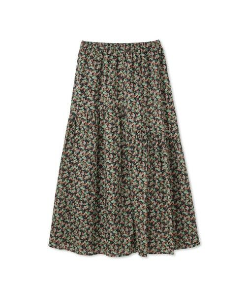 QUEENS COURT / クイーンズコート ミニ・ひざ丈スカート | フルーツMIXプリントアシメティアードスカート≪手洗い可能≫ | 詳細12