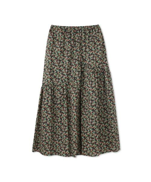 QUEENS COURT / クイーンズコート ミニ・ひざ丈スカート | フルーツMIXプリントアシメティアードスカート≪手洗い可能≫ | 詳細13