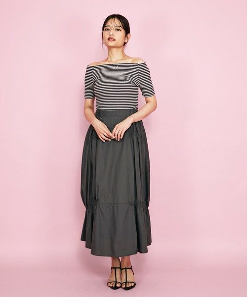 QUEENS COURT / クイーンズコート ミニ・ひざ丈スカート | ダブルギャザースカート≪洗濯機で洗える≫ | 詳細3