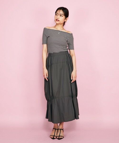 QUEENS COURT / クイーンズコート ミニ・ひざ丈スカート | ダブルギャザースカート≪洗濯機で洗える≫ | 詳細4