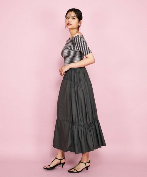 QUEENS COURT / クイーンズコート ミニ・ひざ丈スカート | ダブルギャザースカート≪洗濯機で洗える≫ | 詳細5