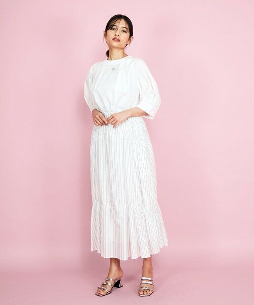 QUEENS COURT / クイーンズコート ミニ・ひざ丈スカート | ダブルギャザースカート≪洗濯機で洗える≫ | 詳細13