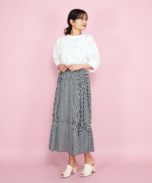 QUEENS COURT / クイーンズコート ミニ・ひざ丈スカート | ダブルギャザースカート≪洗濯機で洗える≫ | 詳細22