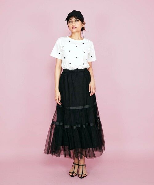 QUEENS COURT / クイーンズコート ミニ・ひざ丈スカート | 2WAYリボンティアードチュールスカート≪手洗い可能≫ | 詳細17