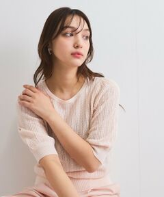 QUEENS COURT / クイーンズコート ニット・セーター | 透かし編みパフスリーブニット≪手洗い可能≫