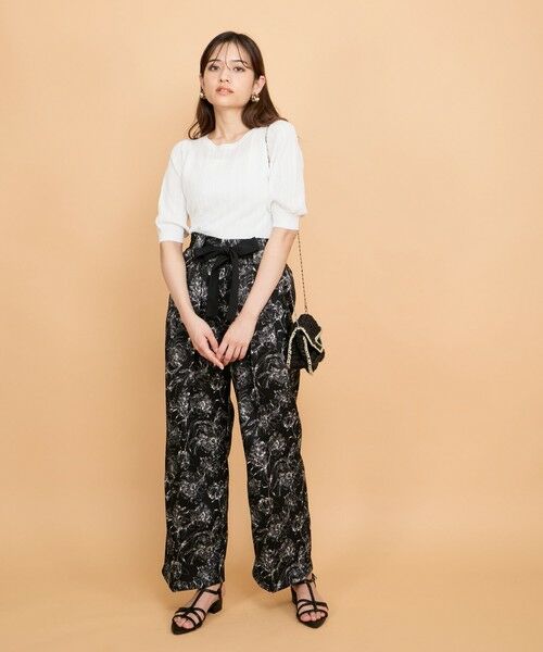 QUEENS COURT / クイーンズコート ニット・セーター | 透かし編みパフスリーブニット≪手洗い可能≫ | 詳細4