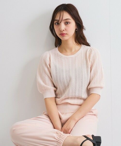 QUEENS COURT / クイーンズコート ニット・セーター | 透かし編みパフスリーブニット≪手洗い可能≫ | 詳細7