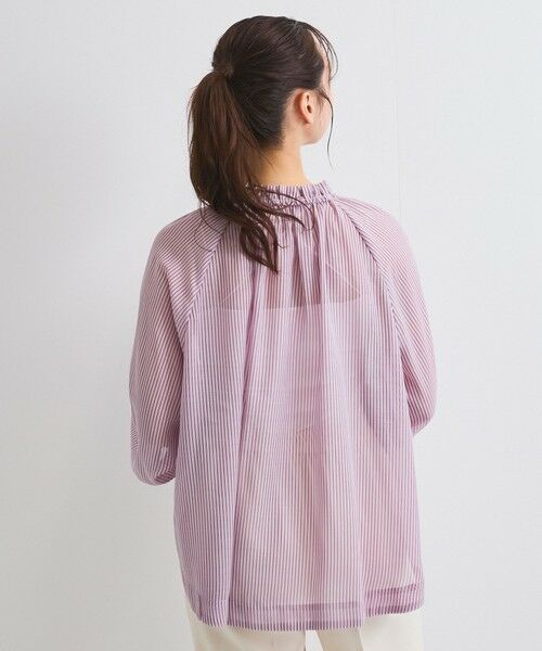 QUEENS COURT / クイーンズコート シャツ・ブラウス | シアーコードストライプギャザーブラウス≪セットアップ対応/手洗い可能≫ | 詳細21