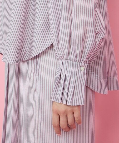 QUEENS COURT / クイーンズコート シャツ・ブラウス | シアーコードストライプギャザーブラウス≪セットアップ対応/手洗い可能≫ | 詳細15