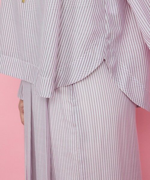 QUEENS COURT / クイーンズコート シャツ・ブラウス | シアーコードストライプギャザーブラウス≪セットアップ対応/手洗い可能≫ | 詳細16