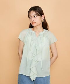 QUEENS COURT / クイーンズコート シャツ・ブラウス | シアーストライプリボンブラウス≪セットアップ対応/手洗い可能≫