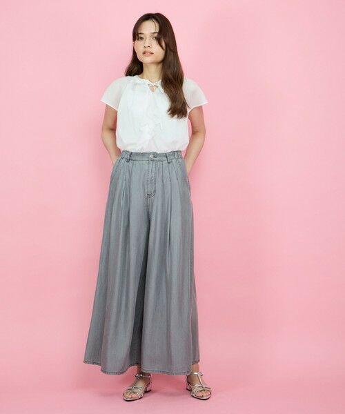 QUEENS COURT / クイーンズコート シャツ・ブラウス | シアーストライプリボンブラウス≪セットアップ対応/手洗い可能≫ | 詳細2