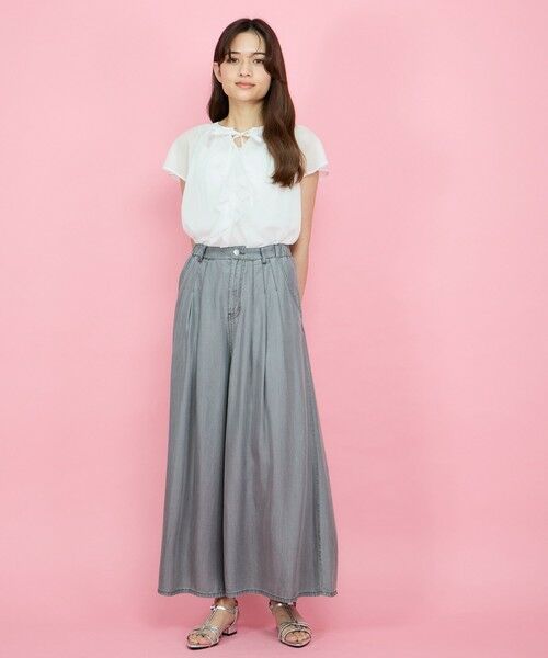 QUEENS COURT / クイーンズコート シャツ・ブラウス | シアーストライプリボンブラウス≪セットアップ対応/手洗い可能≫ | 詳細3