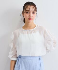 QUEENS COURT / クイーンズコート シャツ・ブラウス | クラッシュジョーゼットトップス≪手洗い可能≫