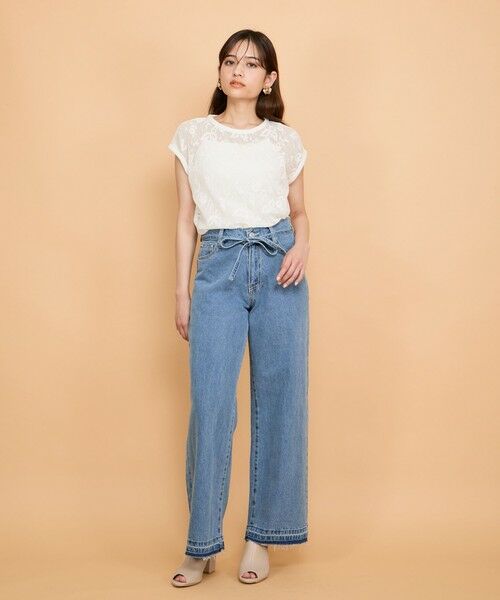 QUEENS COURT / クイーンズコート シャツ・ブラウス | ラッセルレースフレンチスリーブトップス≪手洗い可能≫ | 詳細2