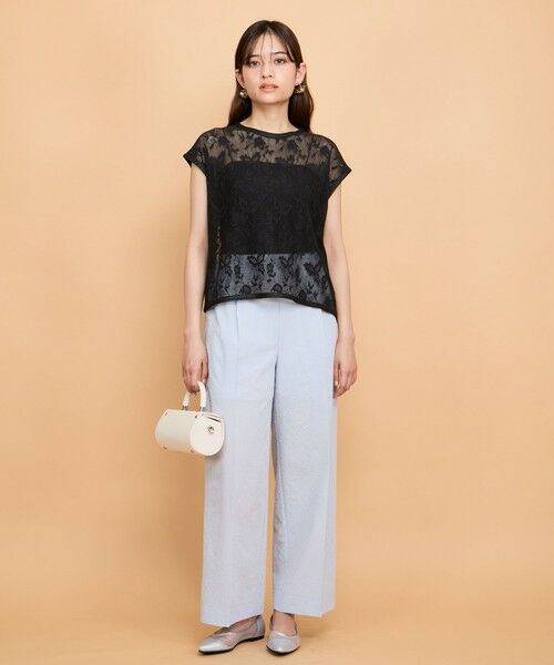 QUEENS COURT / クイーンズコート シャツ・ブラウス | ラッセルレースフレンチスリーブトップス≪手洗い可能≫ | 詳細12