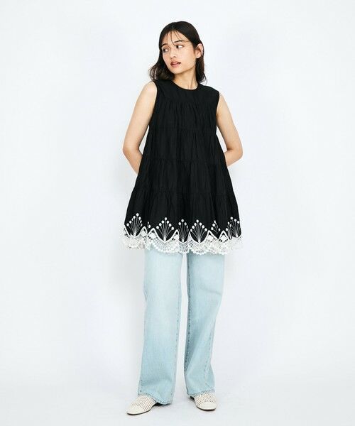 QUEENS COURT / クイーンズコート シャツ・ブラウス | スカラップ刺繍チュニックブラウス≪手洗い可能≫ | 詳細18