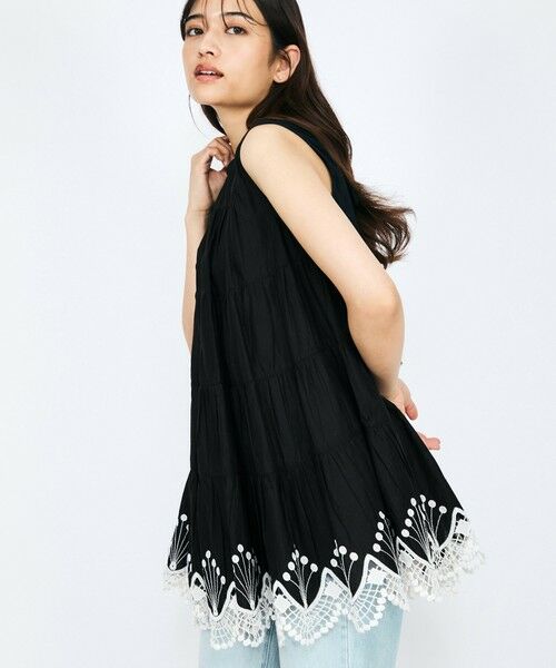 QUEENS COURT / クイーンズコート シャツ・ブラウス | スカラップ刺繍チュニックブラウス≪手洗い可能≫ | 詳細14