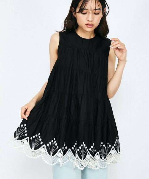 QUEENS COURT / クイーンズコート シャツ・ブラウス | スカラップ刺繍チュニックブラウス≪手洗い可能≫ | 詳細15