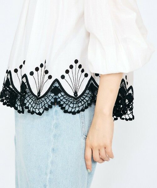 QUEENS COURT / クイーンズコート シャツ・ブラウス | スカラップ刺繍レースブラウス≪手洗い可能≫ | 詳細4