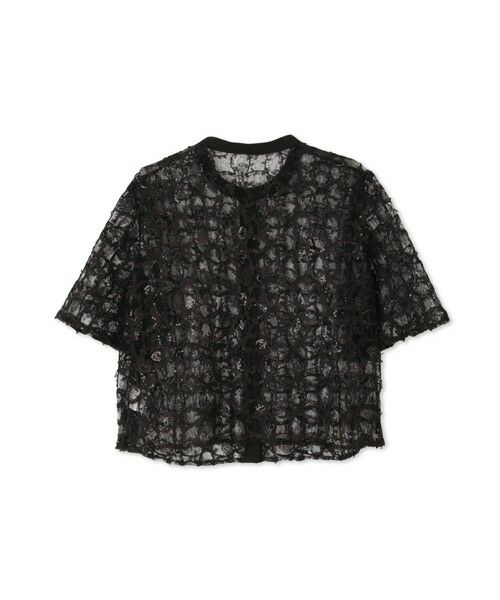 QUEENS COURT / クイーンズコート シャツ・ブラウス | スパンコールチュールブラウス≪手洗い可能≫ | 詳細13