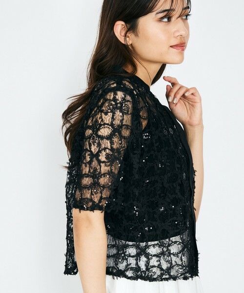 QUEENS COURT / クイーンズコート シャツ・ブラウス | スパンコールチュールブラウス≪手洗い可能≫ | 詳細9