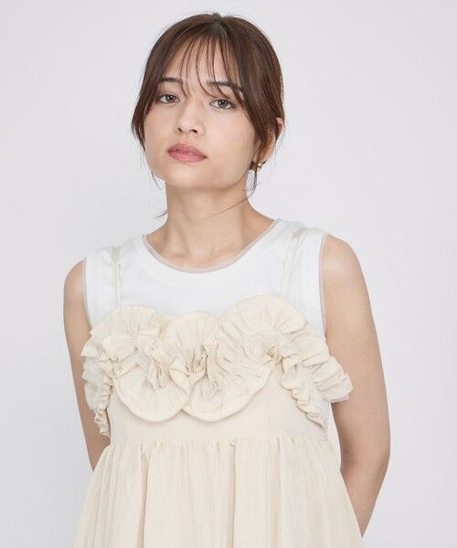 QUEENS COURT / クイーンズコート ロング・マキシ丈ワンピース | フリルキャミワンピース≪手洗い可能≫ | 詳細1