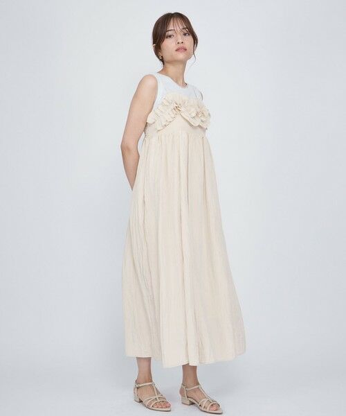 QUEENS COURT / クイーンズコート ロング・マキシ丈ワンピース | フリルキャミワンピース≪手洗い可能≫ | 詳細2