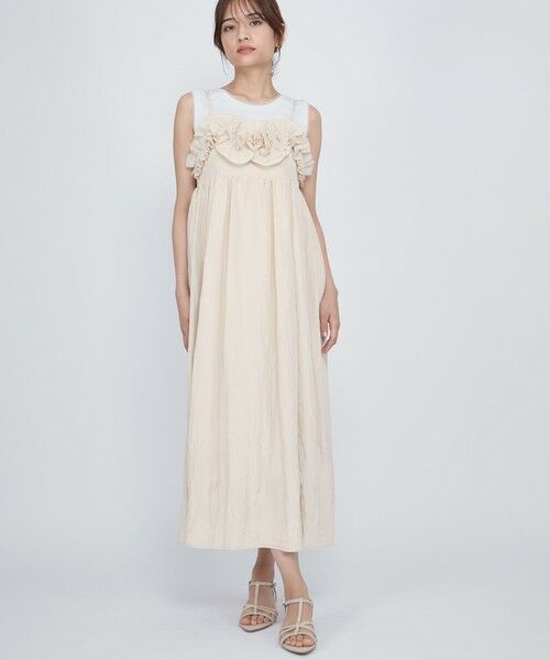 QUEENS COURT / クイーンズコート ロング・マキシ丈ワンピース | フリルキャミワンピース≪手洗い可能≫ | 詳細3